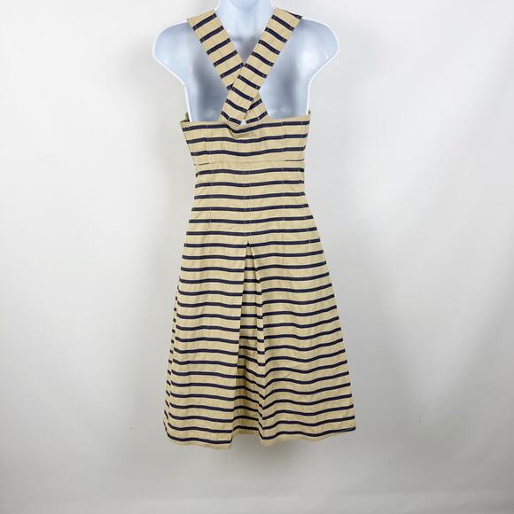 J. Crew Navy and Beige Striped Dress - Picture 3 of 6